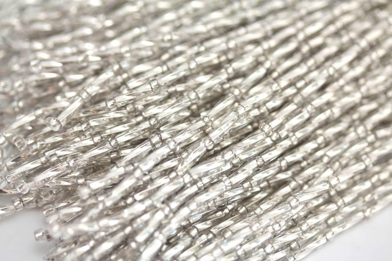 Пучки стеклярусу Silver 6mm кручений